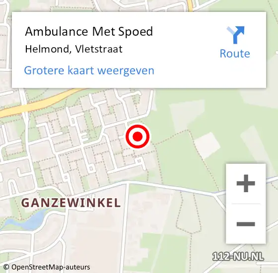 Locatie op kaart van de 112 melding: Ambulance Met Spoed Naar Helmond, Vletstraat op 24 juni 2017 04:49