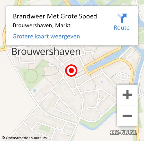 Locatie op kaart van de 112 melding: Brandweer Met Grote Spoed Naar Brouwershaven, Markt op 24 januari 2014 19:43