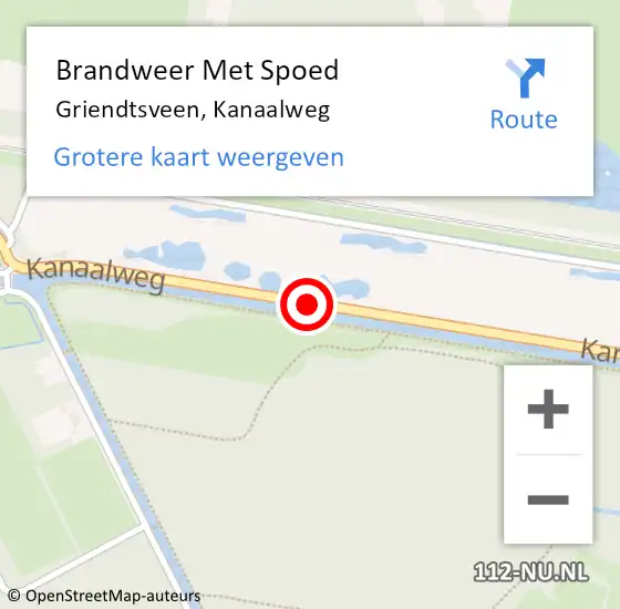 Locatie op kaart van de 112 melding: Brandweer Met Spoed Naar Griendtsveen, Kanaalweg op 24 juni 2017 05:23