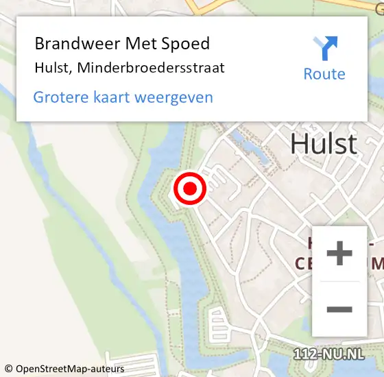 Locatie op kaart van de 112 melding: Brandweer Met Spoed Naar Hulst, Minderbroedersstraat op 24 juni 2017 06:12