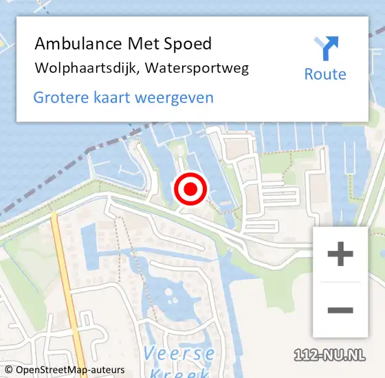 Locatie op kaart van de 112 melding: Ambulance Met Spoed Naar Wolphaartsdijk, Watersportweg op 24 juni 2017 06:33