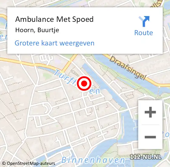 Locatie op kaart van de 112 melding: Ambulance Met Spoed Naar Hoorn, Buurtje op 24 juni 2017 08:43
