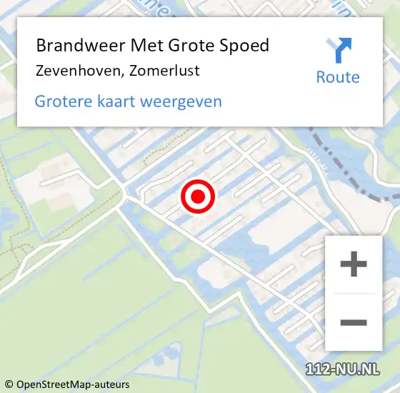 Locatie op kaart van de 112 melding: Brandweer Met Grote Spoed Naar Zevenhoven, Zomerlust op 24 juni 2017 08:44