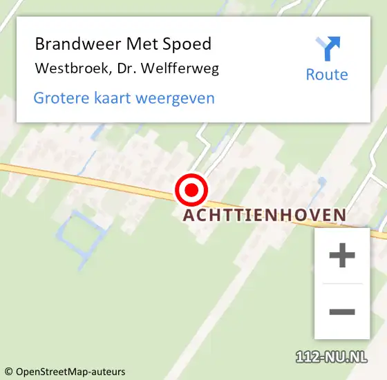 Locatie op kaart van de 112 melding: Brandweer Met Spoed Naar Westbroek, Dr. Welfferweg op 24 juni 2017 09:40