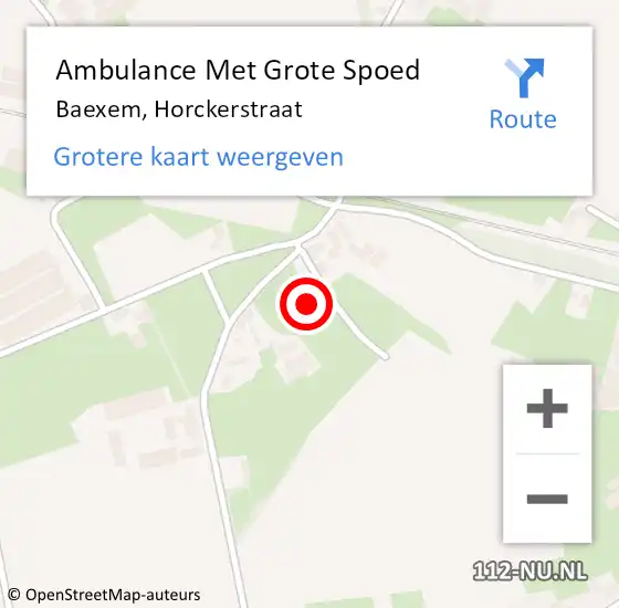 Locatie op kaart van de 112 melding: Ambulance Met Grote Spoed Naar Baexem, Horckerstraat op 24 juni 2017 10:02