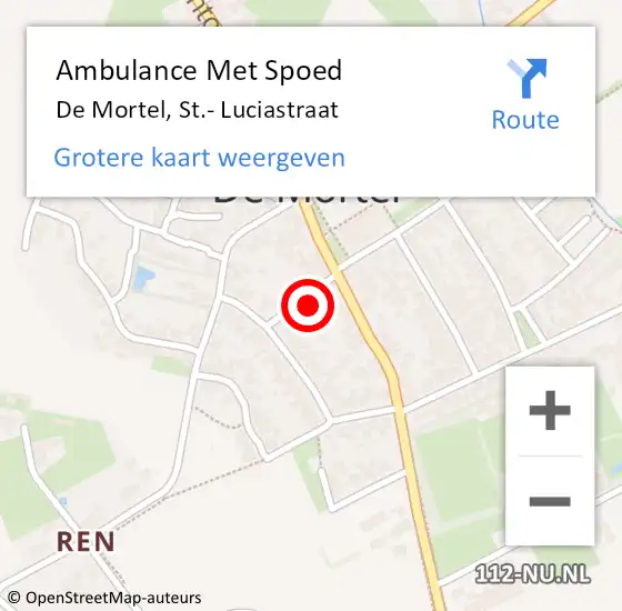 Locatie op kaart van de 112 melding: Ambulance Met Spoed Naar De Mortel, St.- Luciastraat op 24 juni 2017 10:23