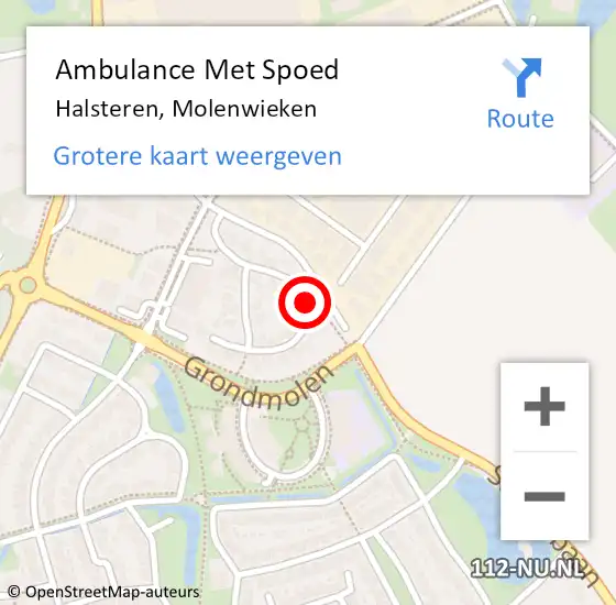 Locatie op kaart van de 112 melding: Ambulance Met Spoed Naar Halsteren, Molenwieken op 24 juni 2017 10:47