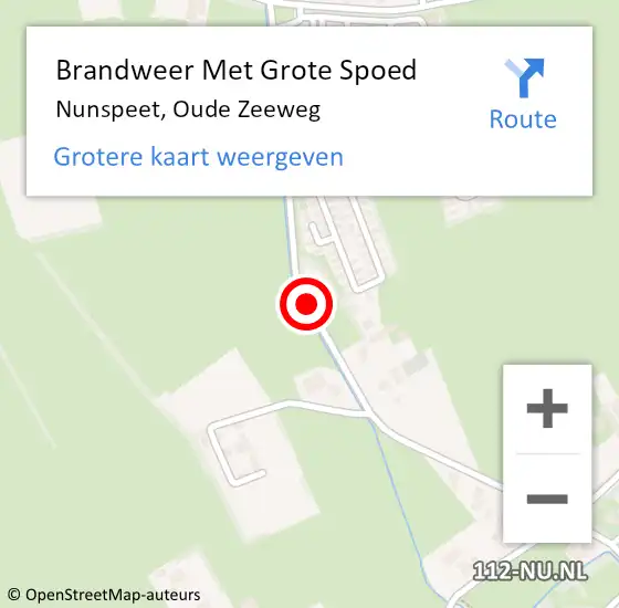 Locatie op kaart van de 112 melding: Brandweer Met Grote Spoed Naar Nunspeet, Oude Zeeweg op 24 juni 2017 11:08