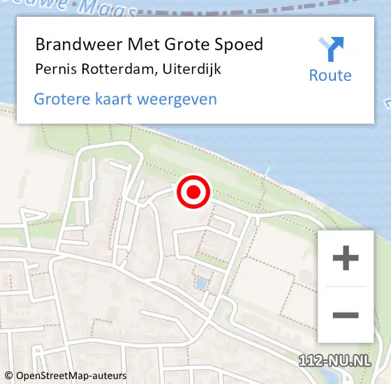 Locatie op kaart van de 112 melding: Brandweer Met Grote Spoed Naar Pernis Rotterdam, Uiterdijk op 24 juni 2017 11:36