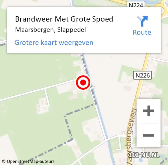 Locatie op kaart van de 112 melding: Brandweer Met Grote Spoed Naar Maarsbergen, Slappedel op 24 juni 2017 11:40