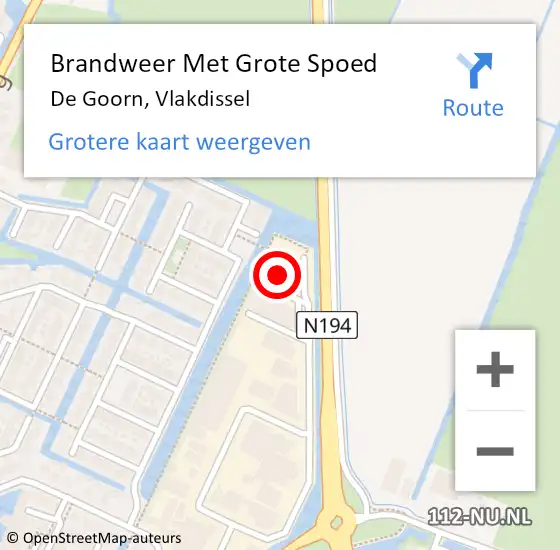 Locatie op kaart van de 112 melding: Brandweer Met Grote Spoed Naar De Goorn, Vlakdissel op 24 juni 2017 12:18