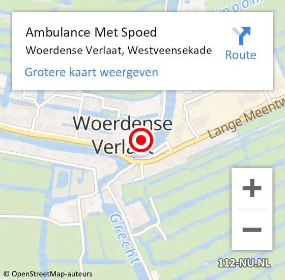 Locatie op kaart van de 112 melding: Ambulance Met Spoed Naar Woerdense Verlaat, Westveensekade op 24 juni 2017 12:37