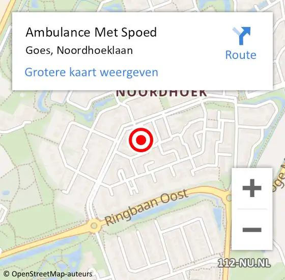 Locatie op kaart van de 112 melding: Ambulance Met Spoed Naar Goes, Noordhoeklaan op 24 juni 2017 12:46