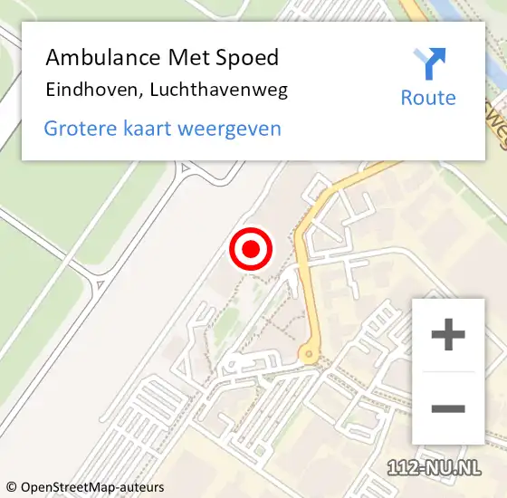Locatie op kaart van de 112 melding: Ambulance Met Spoed Naar Eindhoven, Luchthavenweg op 24 juni 2017 12:47