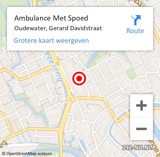 Locatie op kaart van de 112 melding: Ambulance Met Spoed Naar Oudewater, Gerard Davidstraat op 24 juni 2017 13:19