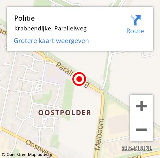 Locatie op kaart van de 112 melding: Politie Krabbendijke, Parallelweg op 24 juni 2017 13:49