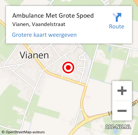 Locatie op kaart van de 112 melding: Ambulance Met Grote Spoed Naar Vianen, Vaandelstraat op 24 juni 2017 14:00