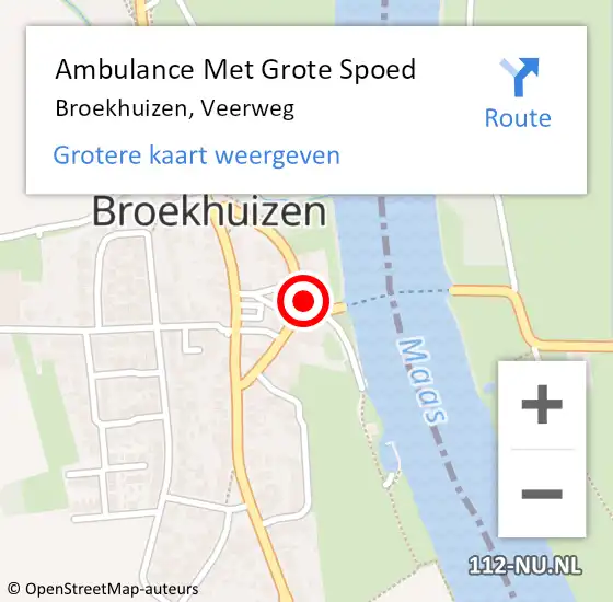 Locatie op kaart van de 112 melding: Ambulance Met Grote Spoed Naar Broekhuizen, Veerweg op 24 juni 2017 14:15