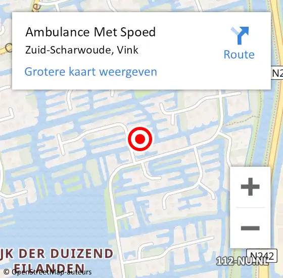 Locatie op kaart van de 112 melding: Ambulance Met Spoed Naar Zuid-Scharwoude, Vink op 24 juni 2017 14:24