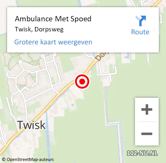 Locatie op kaart van de 112 melding: Ambulance Met Spoed Naar Twisk, Dorpsweg op 24 juni 2017 14:33