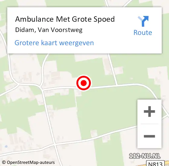 Locatie op kaart van de 112 melding: Ambulance Met Grote Spoed Naar Didam, Van Voorstweg op 24 juni 2017 14:42