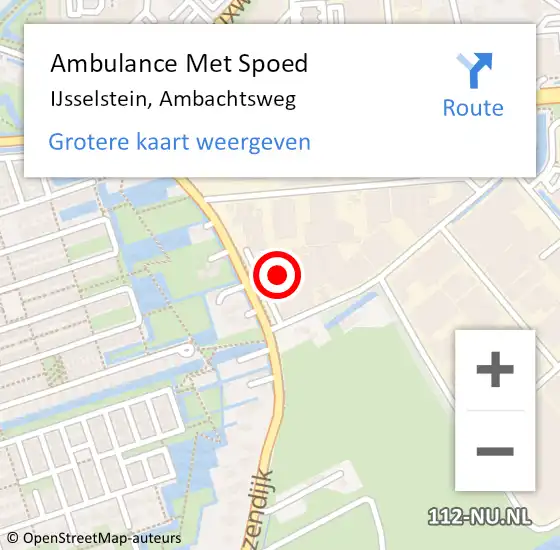 Locatie op kaart van de 112 melding: Ambulance Met Spoed Naar IJsselstein, Ambachtsweg op 24 juni 2017 14:45