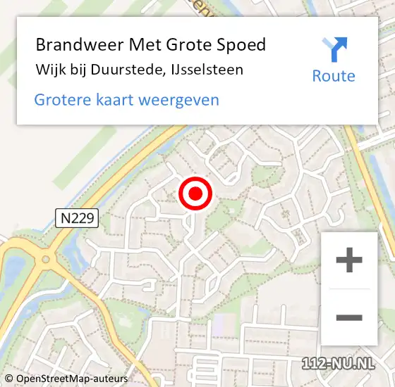 Locatie op kaart van de 112 melding: Brandweer Met Grote Spoed Naar Wijk bij Duurstede, IJsselsteen op 24 juni 2017 14:58