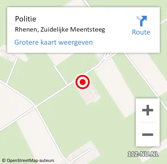 Locatie op kaart van de 112 melding: Politie Rhenen, Zuidelijke Meentsteeg op 24 juni 2017 15:17