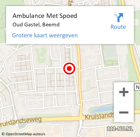 Locatie op kaart van de 112 melding: Ambulance Met Spoed Naar Oud Gastel, Beemd op 24 juni 2017 16:36