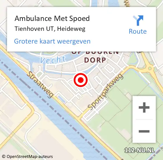 Locatie op kaart van de 112 melding: Ambulance Met Spoed Naar Tienhoven UT, Heideweg op 24 juni 2017 18:08