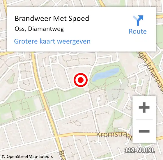 Locatie op kaart van de 112 melding: Brandweer Met Spoed Naar Oss, Diamantweg op 24 juni 2017 19:15