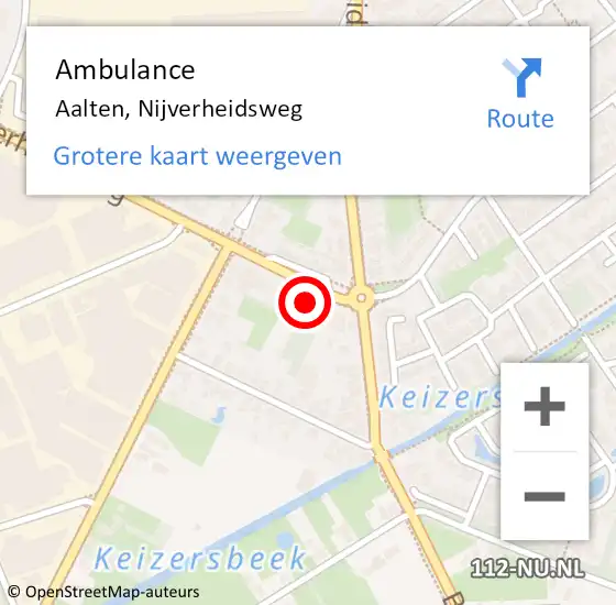 Locatie op kaart van de 112 melding: Ambulance Aalten, Nijverheidsweg op 24 juni 2017 19:48