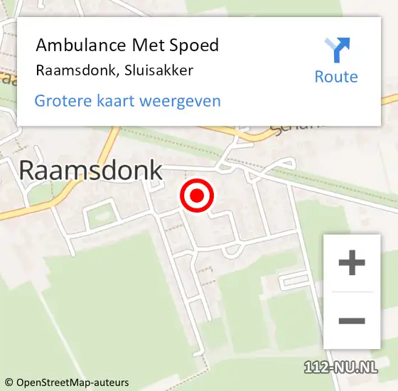 Locatie op kaart van de 112 melding: Ambulance Met Spoed Naar Raamsdonk, Sluisakker op 24 juni 2017 19:57