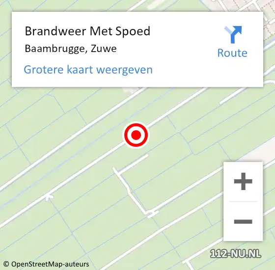 Locatie op kaart van de 112 melding: Brandweer Met Spoed Naar Baambrugge, Zuwe op 24 juni 2017 19:58