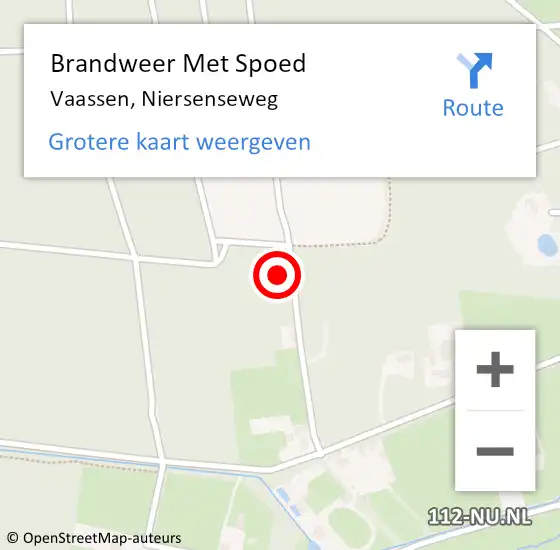 Locatie op kaart van de 112 melding: Brandweer Met Spoed Naar Vaassen, Niersenseweg op 24 juni 2017 20:35