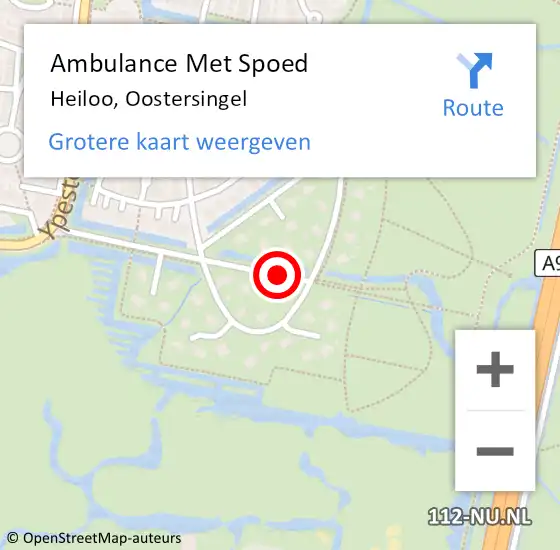Locatie op kaart van de 112 melding: Ambulance Met Spoed Naar Heiloo, Oostersingel op 24 juni 2017 20:59