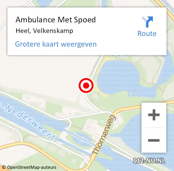 Locatie op kaart van de 112 melding: Ambulance Met Spoed Naar Heel, Velkenskamp op 24 juni 2017 21:18