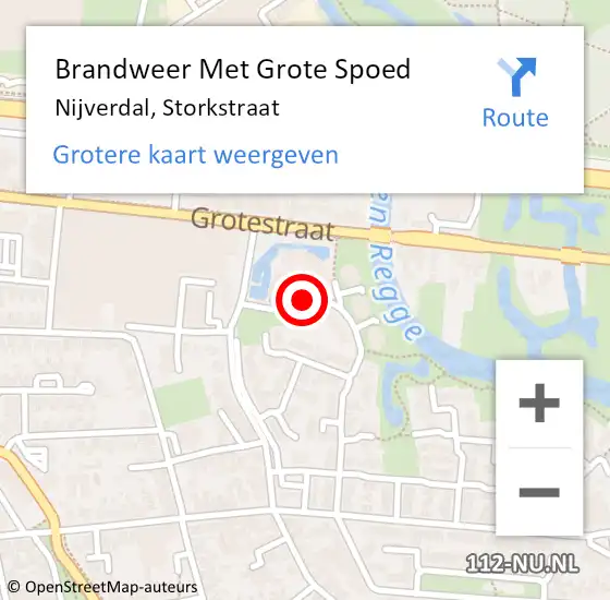 Locatie op kaart van de 112 melding: Brandweer Met Grote Spoed Naar Nijverdal, Storkstraat op 24 juni 2017 22:13