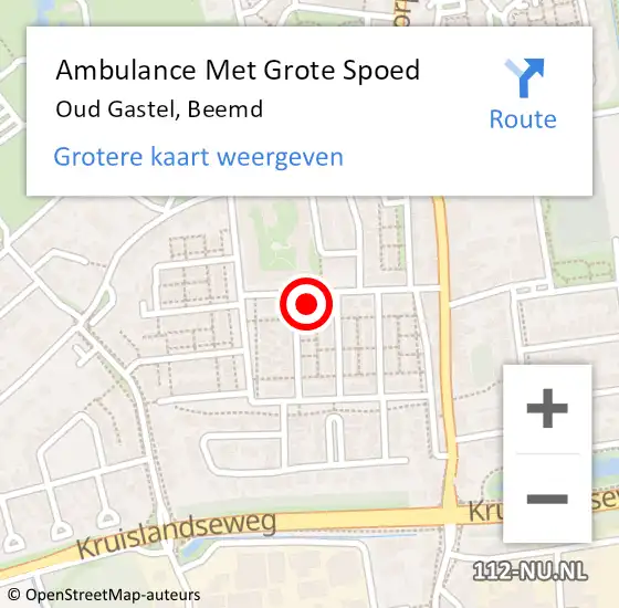 Locatie op kaart van de 112 melding: Ambulance Met Grote Spoed Naar Oud Gastel, Beemd op 24 juni 2017 22:27