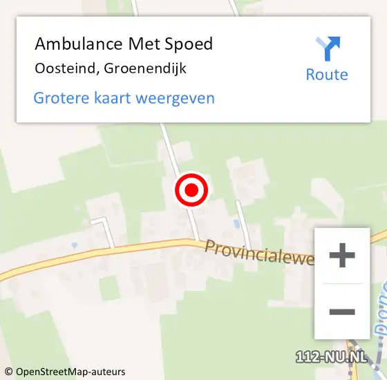 Locatie op kaart van de 112 melding: Ambulance Met Spoed Naar Oosteind, Groenendijk op 25 juni 2017 00:05