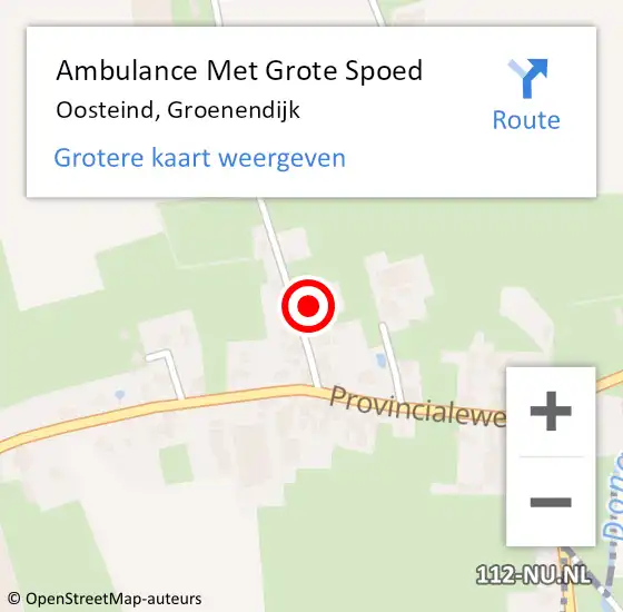 Locatie op kaart van de 112 melding: Ambulance Met Grote Spoed Naar Oosteind, Groenendijk op 25 juni 2017 00:09