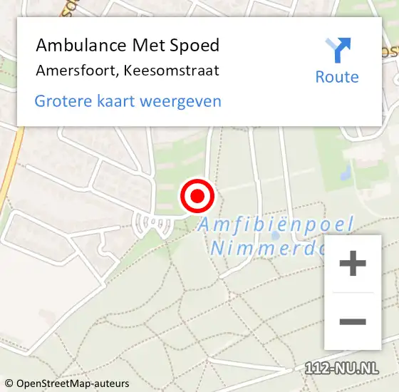 Locatie op kaart van de 112 melding: Ambulance Met Spoed Naar Amersfoort, Keesomstraat op 25 juni 2017 02:00