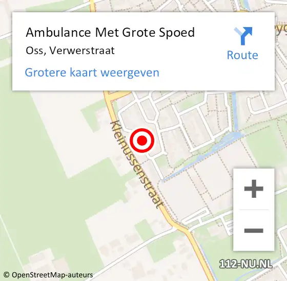 Locatie op kaart van de 112 melding: Ambulance Met Grote Spoed Naar Oss, Verwerstraat op 25 juni 2017 03:59