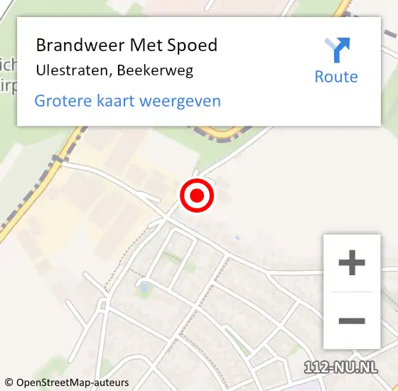 Locatie op kaart van de 112 melding: Brandweer Met Spoed Naar Ulestraten, Beekerweg op 25 juni 2017 05:06