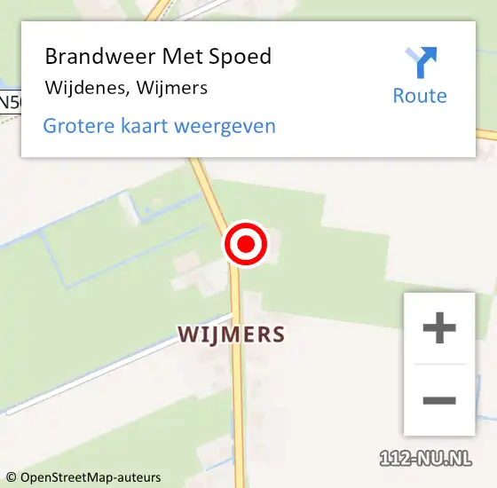 Locatie op kaart van de 112 melding: Brandweer Met Spoed Naar Wijdenes, Wijmers op 25 juni 2017 05:30