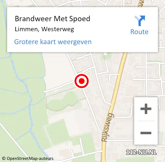 Locatie op kaart van de 112 melding: Brandweer Met Spoed Naar Limmen, Westerweg op 24 januari 2014 22:06