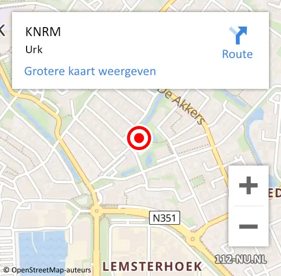 Locatie op kaart van de 112 melding: KNRM Urk op 25 juni 2017 08:46