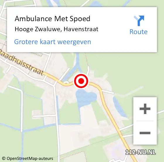 Locatie op kaart van de 112 melding: Ambulance Met Spoed Naar Hooge Zwaluwe, Havenstraat op 25 juni 2017 13:02