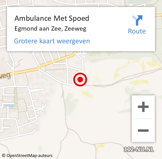 Locatie op kaart van de 112 melding: Ambulance Met Spoed Naar Egmond aan Zee, Zeeweg op 25 juni 2017 14:09