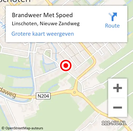 Locatie op kaart van de 112 melding: Brandweer Met Spoed Naar Linschoten, Nieuwe Zandweg op 25 juni 2017 14:23